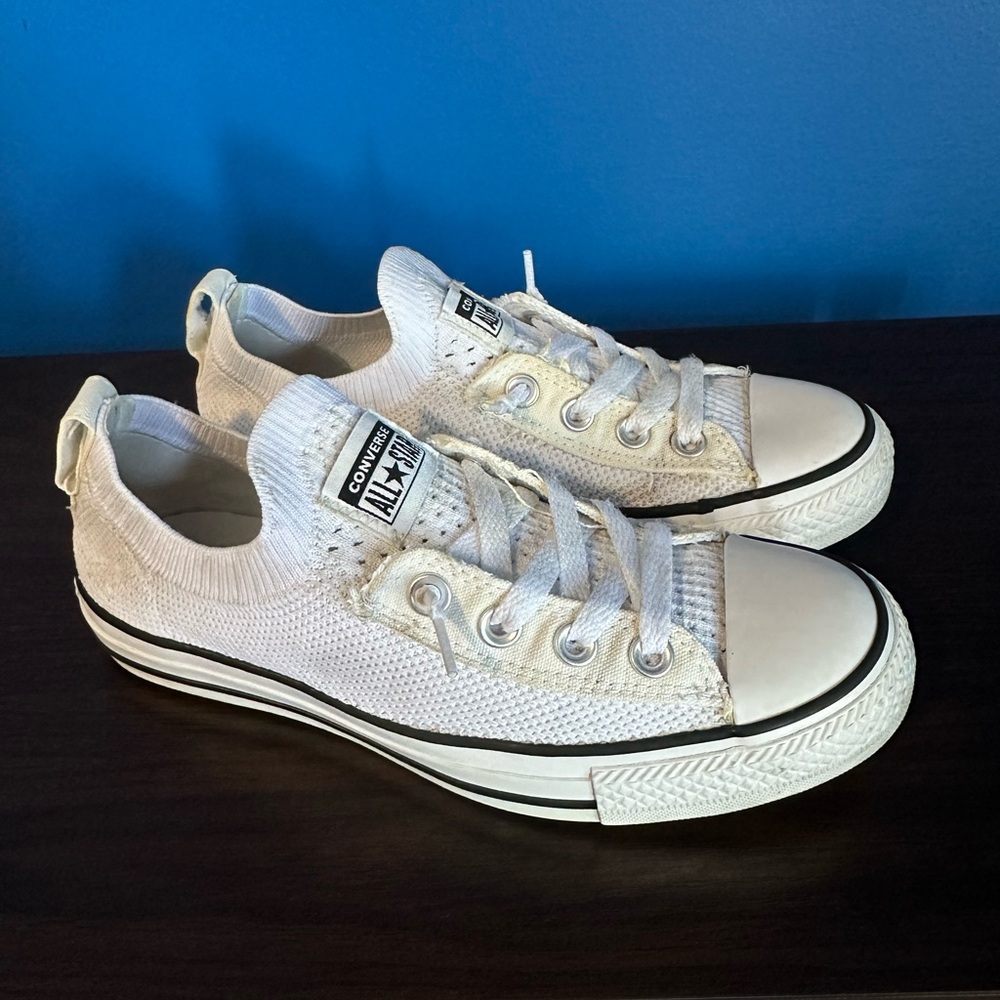 Converse All Star White Knit Slip On Low Tops